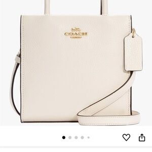 Coach Cally White Mini Bag. Loosened thread on card pocket— pocket still holds.